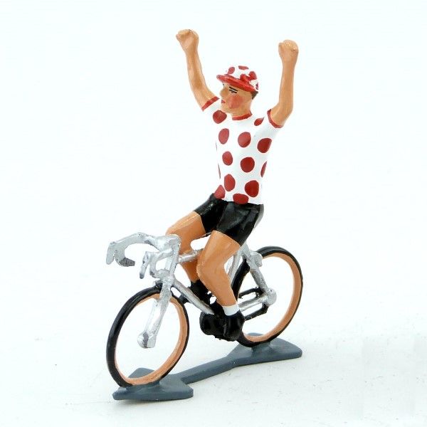 CBG Mignot Cycliste Tour de France Maillot à pois bras en l'air